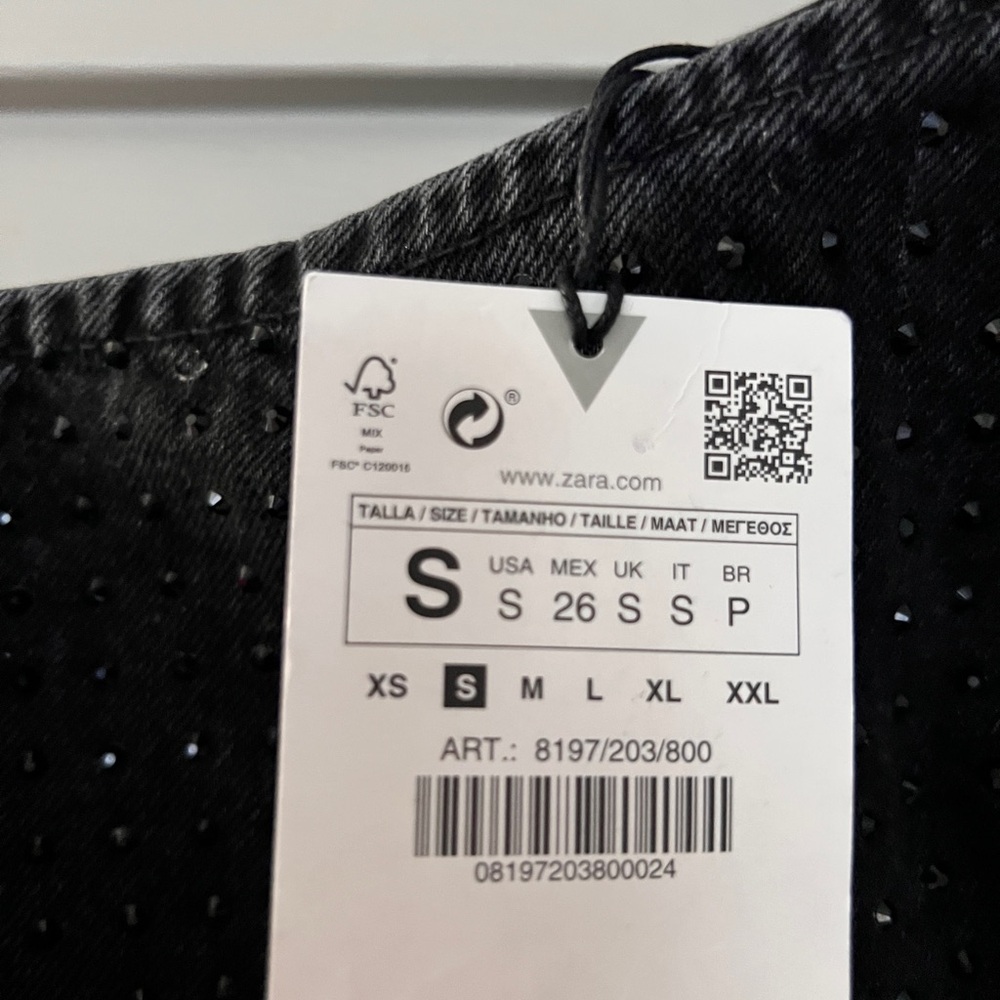 Zara Black One-Shoulder Studded Top - Picture 5 of 9